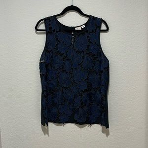 Anthropologie blue lace top